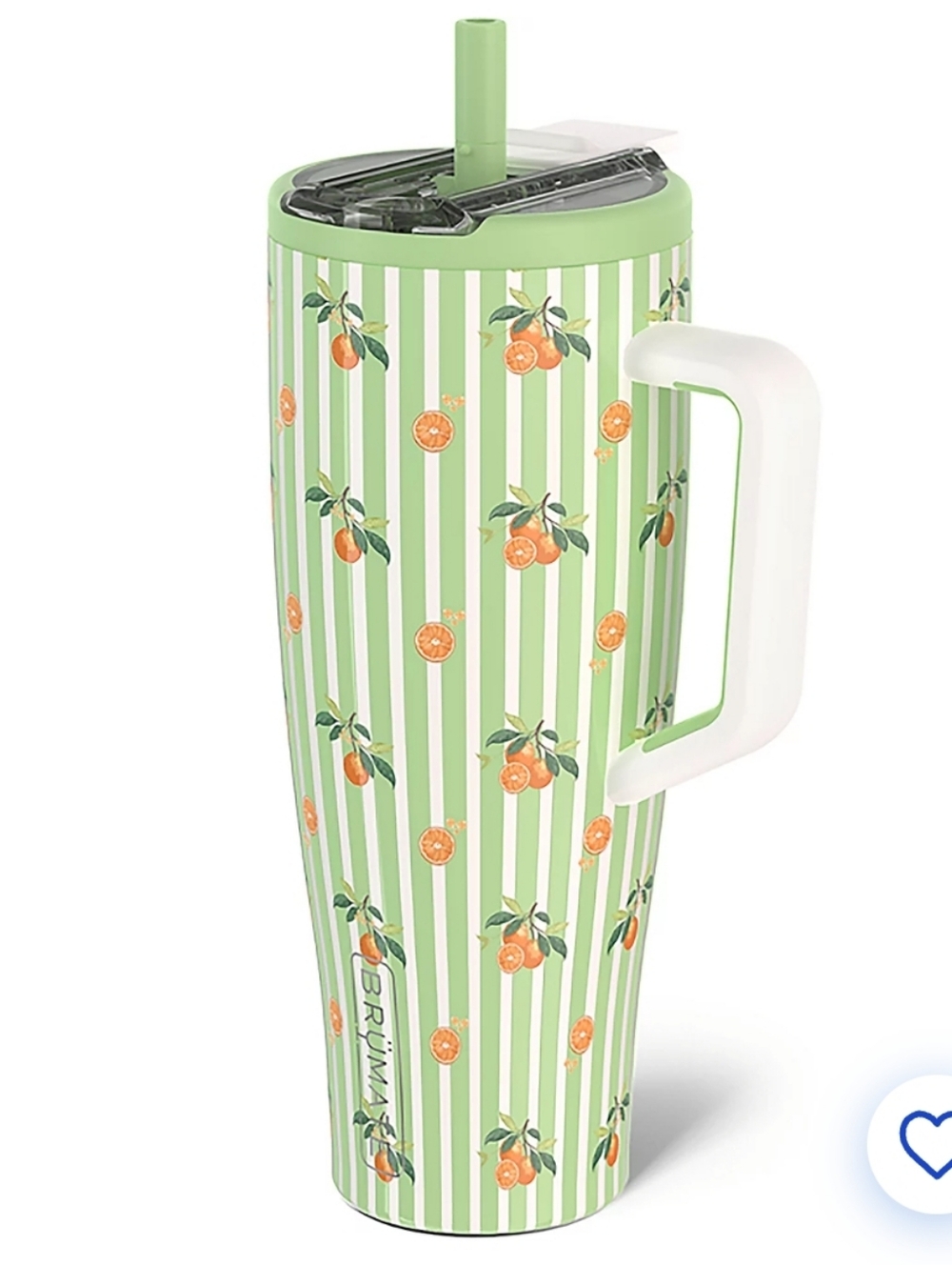 BrüMate Era Flip 40oz Tumbler - Citrus Stripes - Green Stripes Oranges
